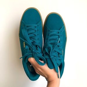 Teal Suede Pumas
